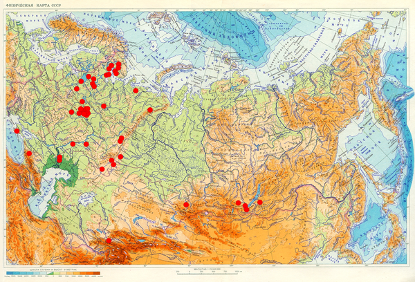 Карта экспедиций школы-музея "Литос-КЛИО"